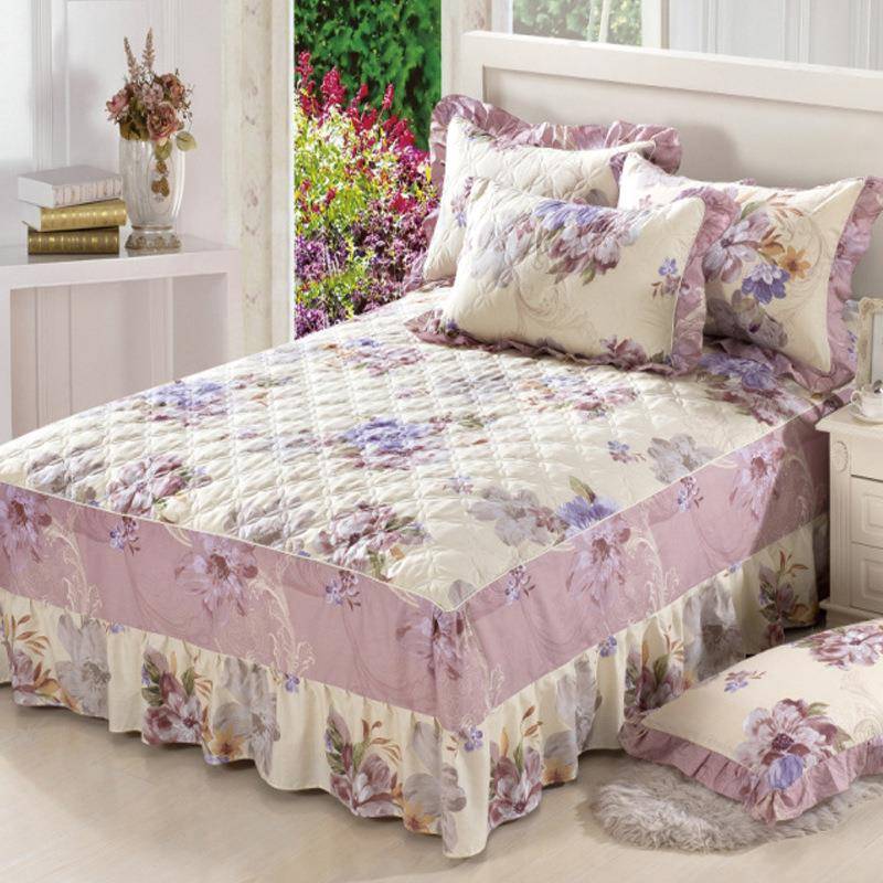 BK9K全棉夹棉床裙三件套纯棉床罩单件床单床盖床群款床笠