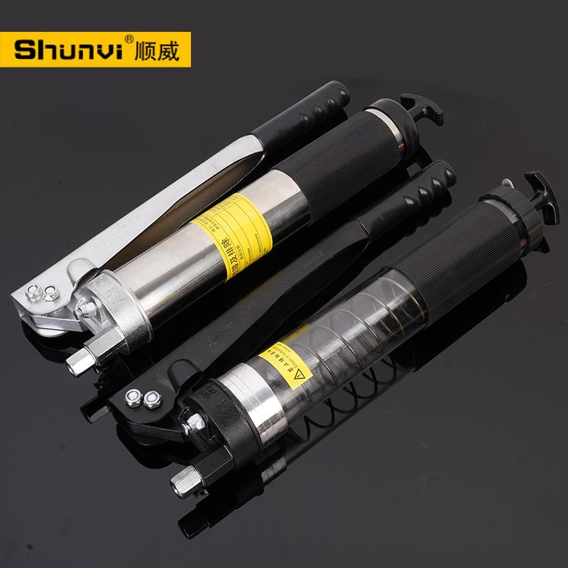 毛毛虫齿轮黄油枪不锈钢800cc手动双齿轮黄油枪600cc黄油枪