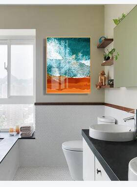 UG73轻奢卫生间蓝色海洋防水免钉装饰画宾馆酒店浴室洗手间免打孔