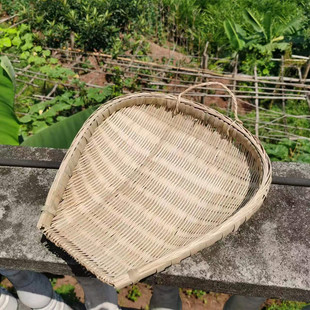竹制品家用筲箕洗菜菜盛篮子家用洗菜筐手工簸箕沥米竹筐家用云