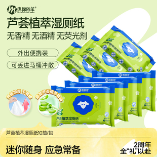 绵绵 男女士专用芦荟精华 羊ED纯水湿厕纸温和无刺激便携小包装