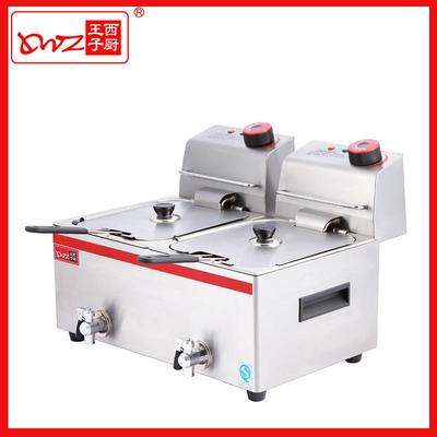 王子西厨油炸机HEF-6L-2台式双缸双筛电炸炉薯条机餐饮厨房设备