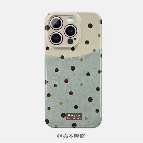 波点彩绘蓝菲林手机适用于iPhone16promax苹果17华为mate60pura70vivox200三星小米17手机壳
