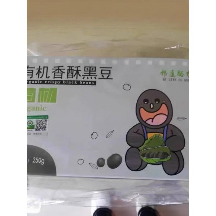 祁连裕农有机香酥熟黑豆即食无油干炒绿心芯零食非新疆黄25g*10袋