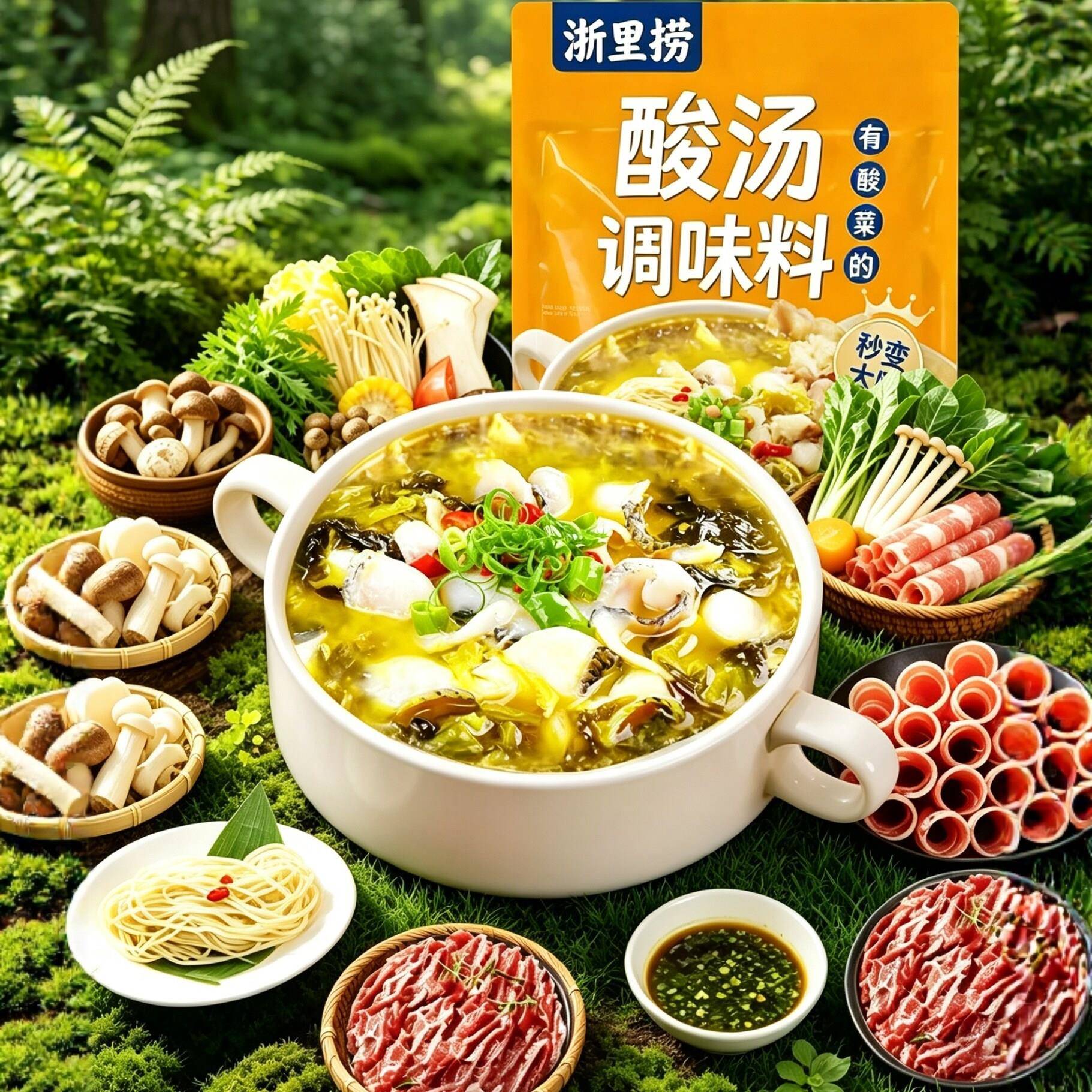 贵州酸汤底料贵州黄酸汤料老坛发酵酸菜, 酸汤鱼肥牛火锅底料家