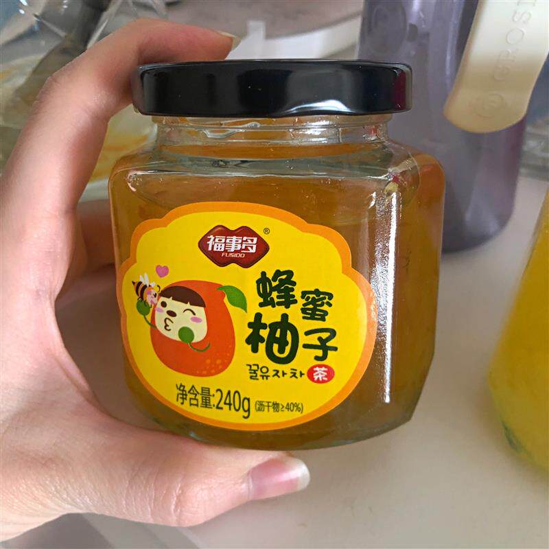 新货蜂蜜柚子茶百香果茶柠檬茶红枣茶冲泡水果茶240g瓶装冲