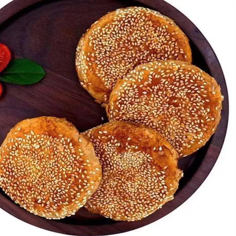 老北京烧饼芝麻酱烧饼椒盐天津红糖火烧早餐火锅饭店商用