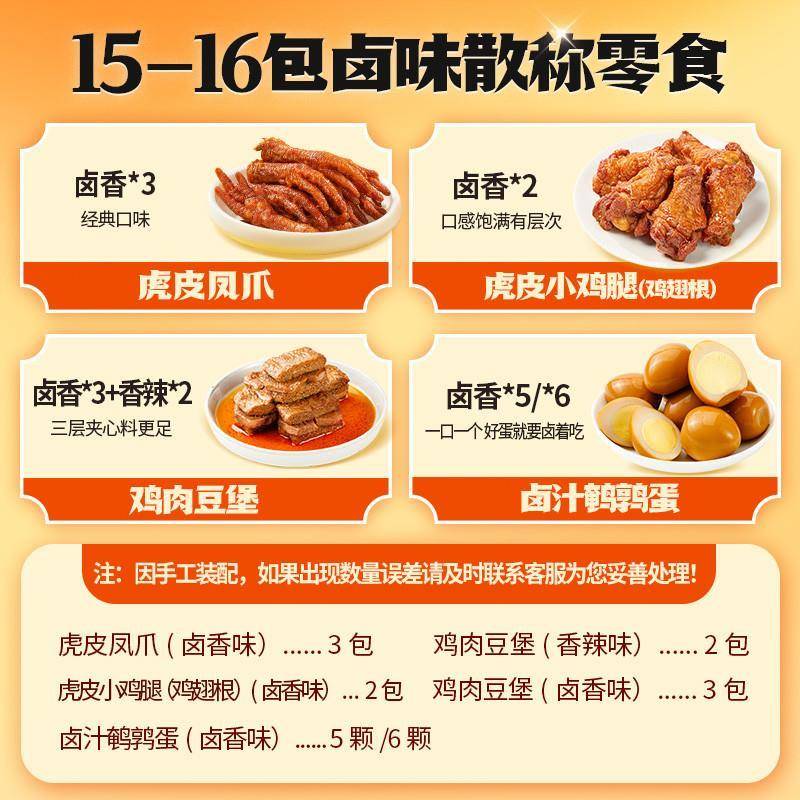王小卤虎皮凤爪卤味鸡爪大礼包鸡肉豆堡鹌鹑蛋办公室解馋休闲零食