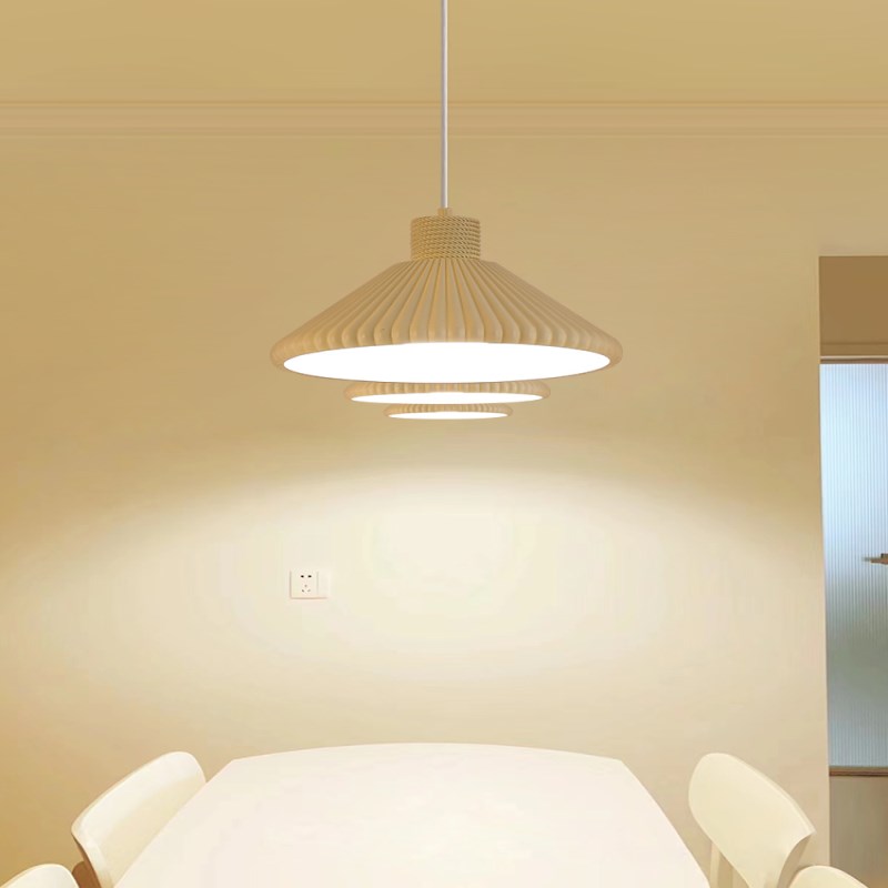 法式奶油风餐厅吊灯设计师日式家用商业展厅茶台吧台褶皱智能灯具