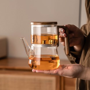飘逸杯泡茶壶 泡茶茶壶家用茶水分离杯玻璃茶具办公室会客2024新款