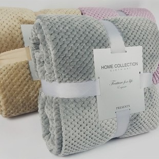 白色沙发毯毛毯贝贝绒毯子儿童盖毯膝盖毯公司活动实用礼品礼盒装