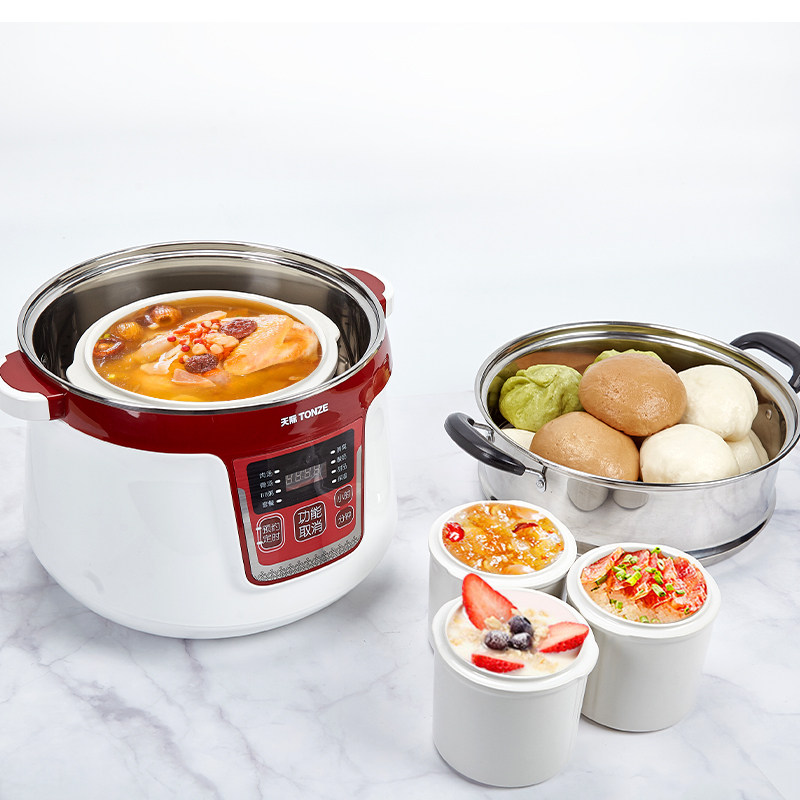 不锈钢隔水炖锅陶瓷电炖盅全自动煲F汤锅大容量一锅四胆5人6人