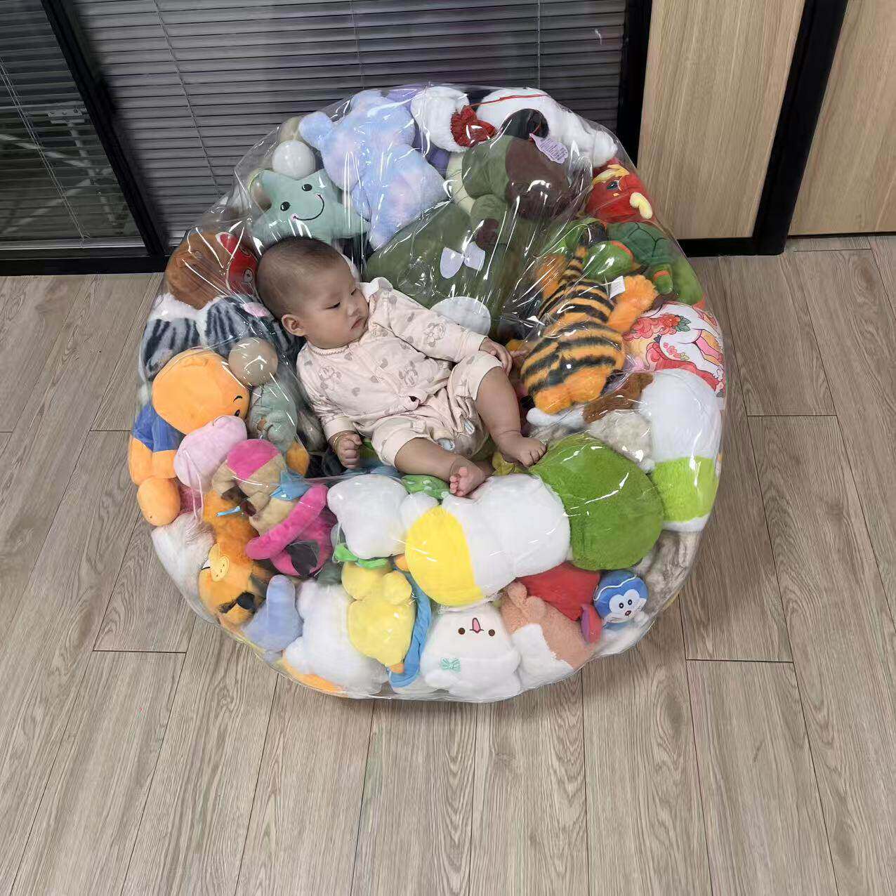 懒人充气透明沙发娃娃收纳装毛绒玩具的玩偶收纳沙发椅DIY塞娃娃