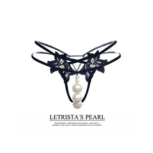 低腰三角内裤女丁字裤学生小内内少女带珍珠蕾丝大码少妇勒阴情调