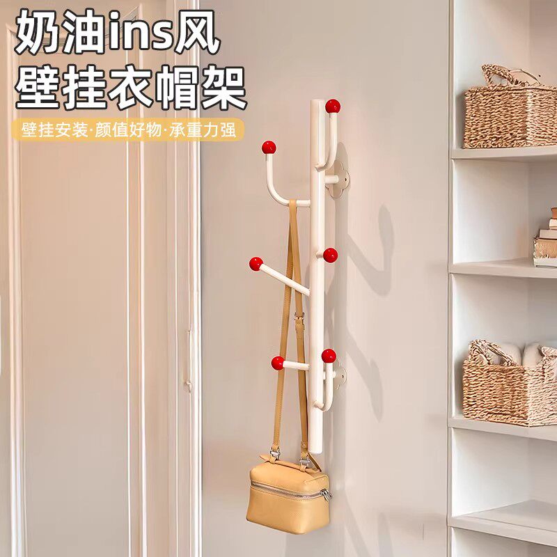 多巴胺门后挂衣架免打孔墙上壁挂式帽子书包衣服收纳衣架强力挂钩