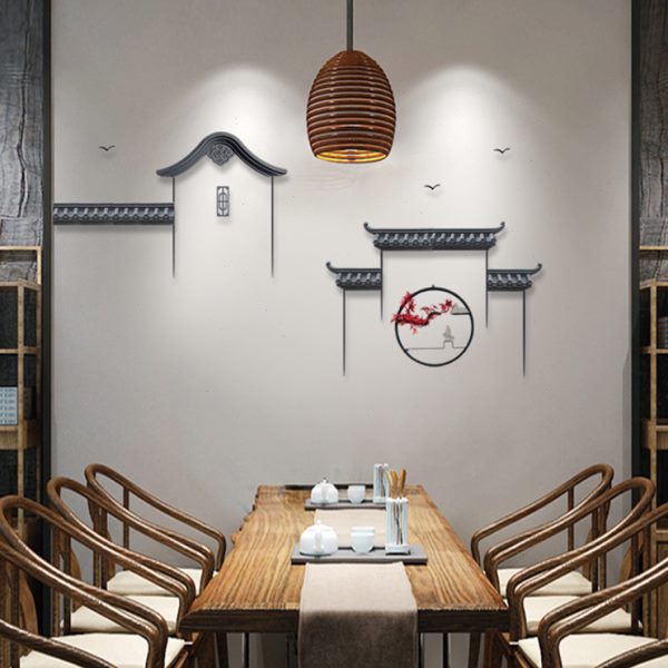 墙新款小号古梦装饰免打孔马小屋飞檐檐挂件客厅背景墙头徽派仿古