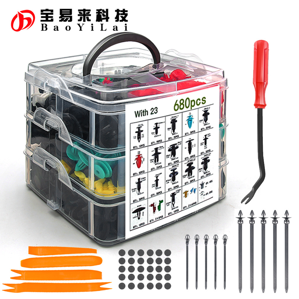 680+45 Car Retainer Clips Fasteners Remover Kit 汽车卡扣套装