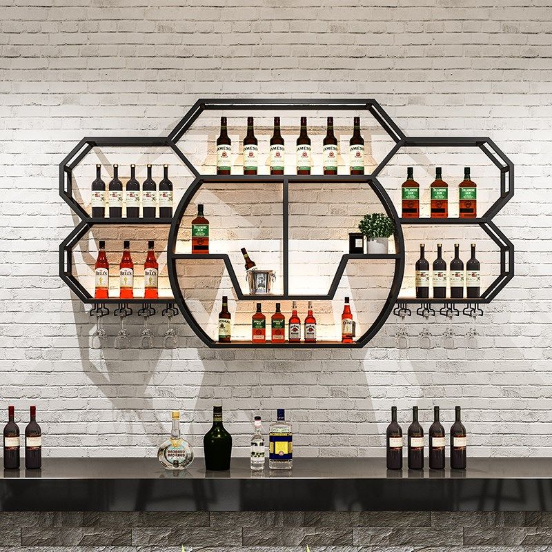 创意酒吧吧台酒架餐厅壁挂发光红酒柜展示架悬挂式墙上葡萄酒架,商业/办公家具,红酒架/柜,淘宝优惠券,粉丝福利购,淘宝优惠卷