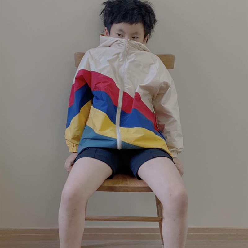 男女儿童宝宝外套双面穿连帽风衣风衣