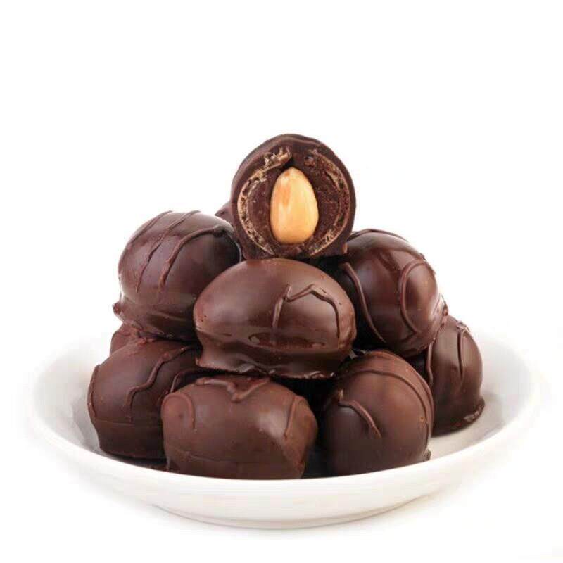 俄罗斯原装进口黑松露形巧克力糖果杏仁夹心坚果200g休闲零巴巴耶