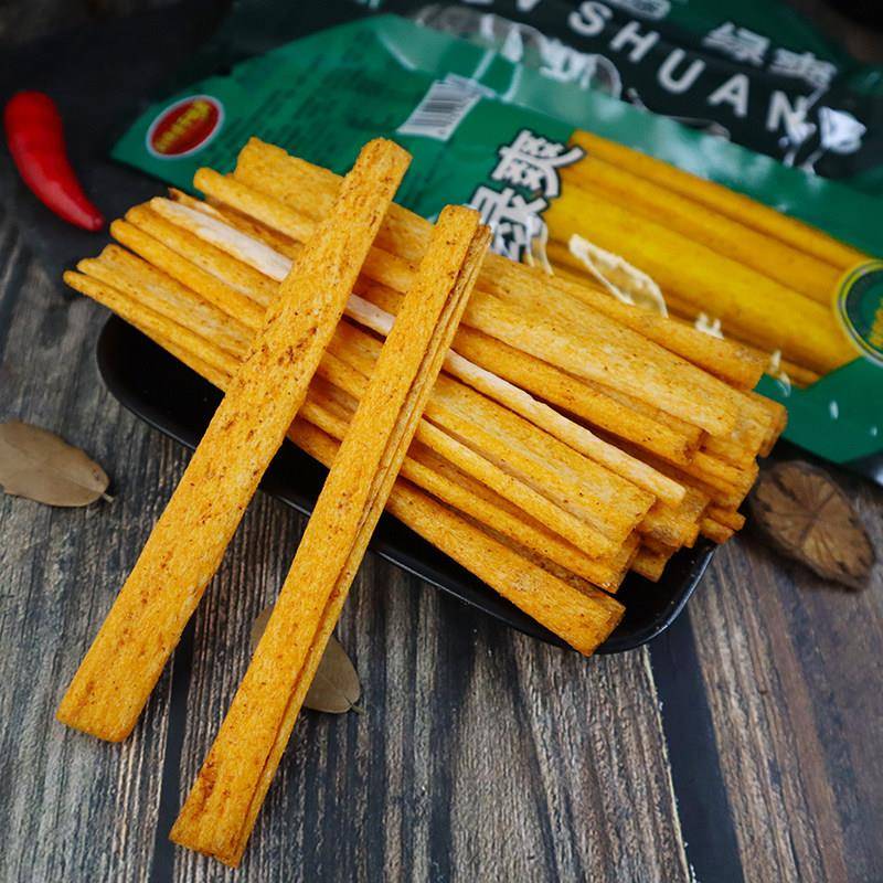 刘师傅千味源绿爽麻辣条香葱酒鬼辣棒大辣片皮儿时怀旧童年零食品