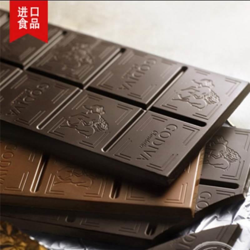 大板GODIVA哥蒂歌帝梵黑苦烘焙牛奶巧克片排块90g*6块进口零食品