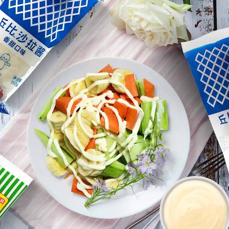 新货丘比沙拉酱香甜味1kg挤压瓶装水果蔬菜饭团寿司料理烘焙沙拉