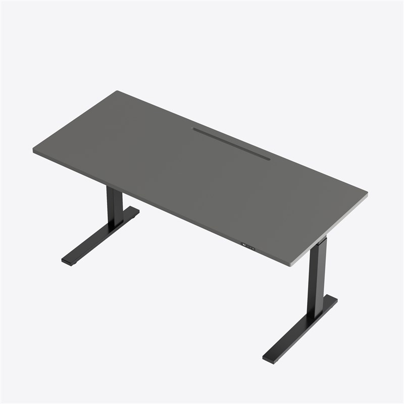 MOZHI实木双电机电动升降桌极简风白色站立T办公桌电竞桌定制