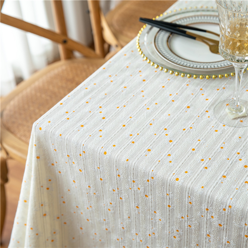 棉麻日系in少女风桌布小圆桌长方形家用台艺布韩式田园风格法式
