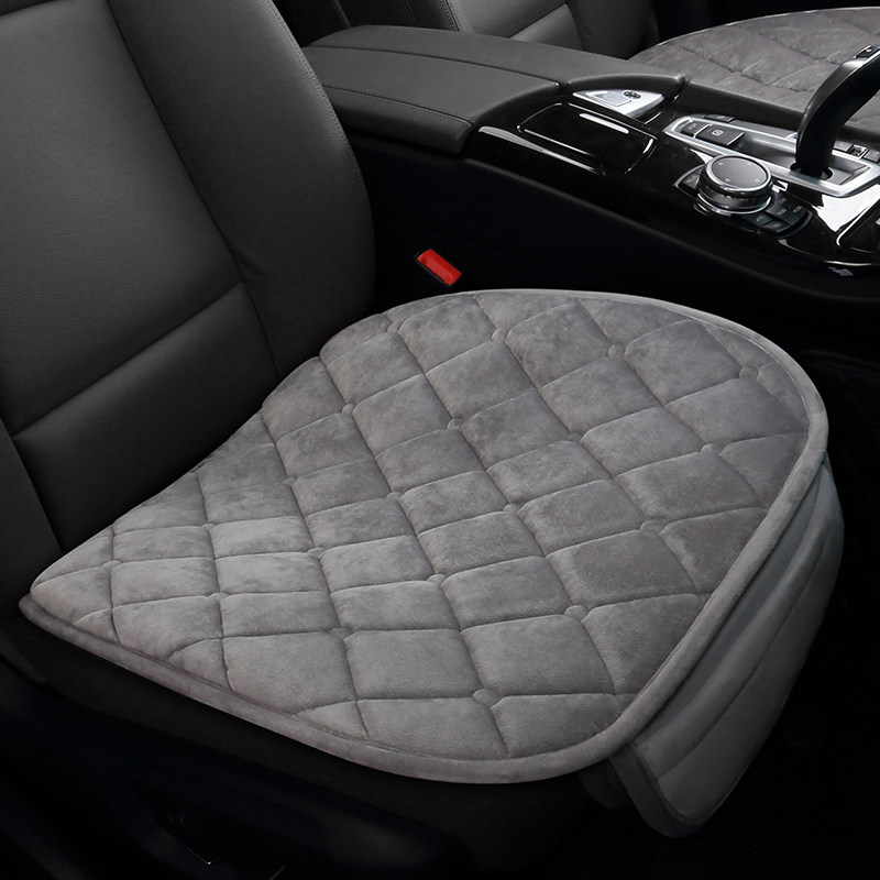 汽车坐垫冬季短毛绒单片三件车垫保暖单个屁垫后排无靠背车座垫