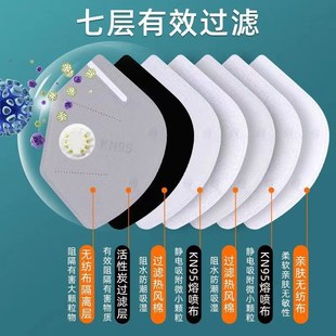 一次性N9活性炭防尘口罩层防工业粉尘带呼吸电焊护耳立体