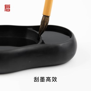 启明文房葫芦砚台保湿干墨书法天然研墨歙砚带盖档
