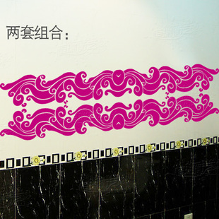 浴室防水自粘墙纸商店铺玻璃橱窗河流水波浪纹