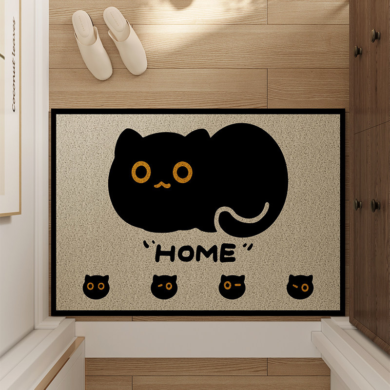 新款地垫入户门垫卡通爱猫咪丝圈耐脏免洗防滑进门脚踏垫,居家布艺,家用脚垫,淘宝优惠券,粉丝福利购,淘宝优惠卷