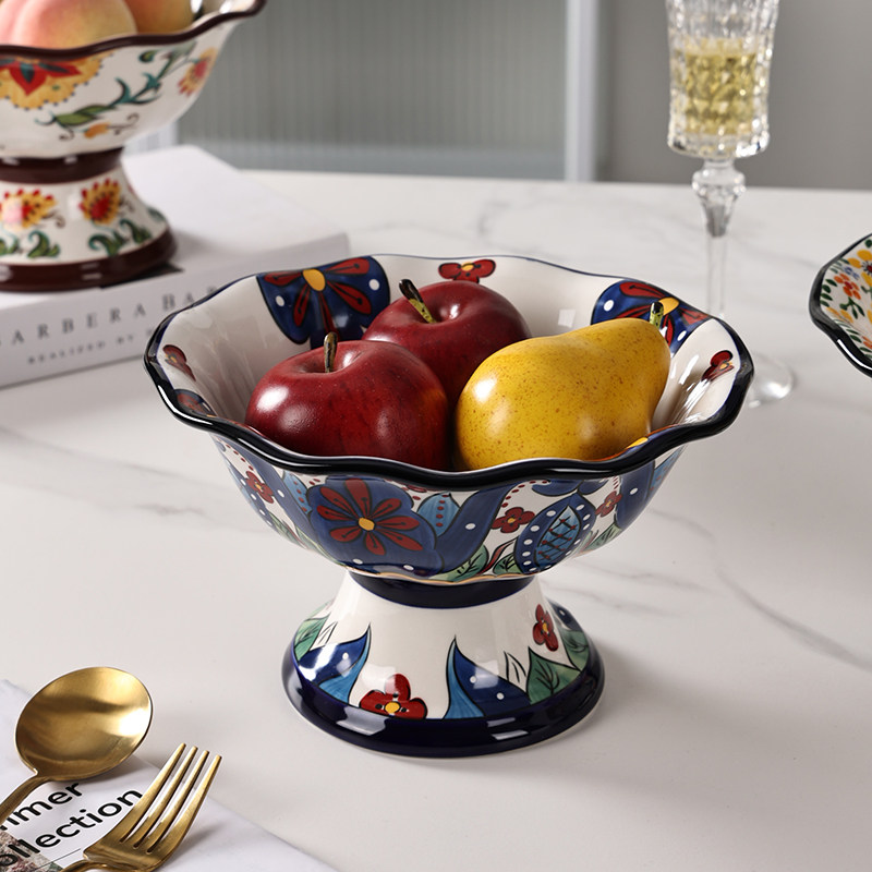 波兰风陶瓷端送礼边脚水果盘精致果篮客厅茶几家用创意果盆,家居饰品,果盘/果篓,淘宝优惠券,粉丝福利购,淘宝优惠卷