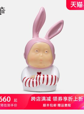 稀奇艺术表情包握草兔比比办公室爱雕塑创意礼品