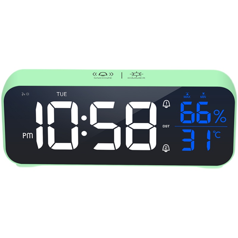 三每LED学生闹钟数字大音量电子时钟温湿度计工作日模式静音