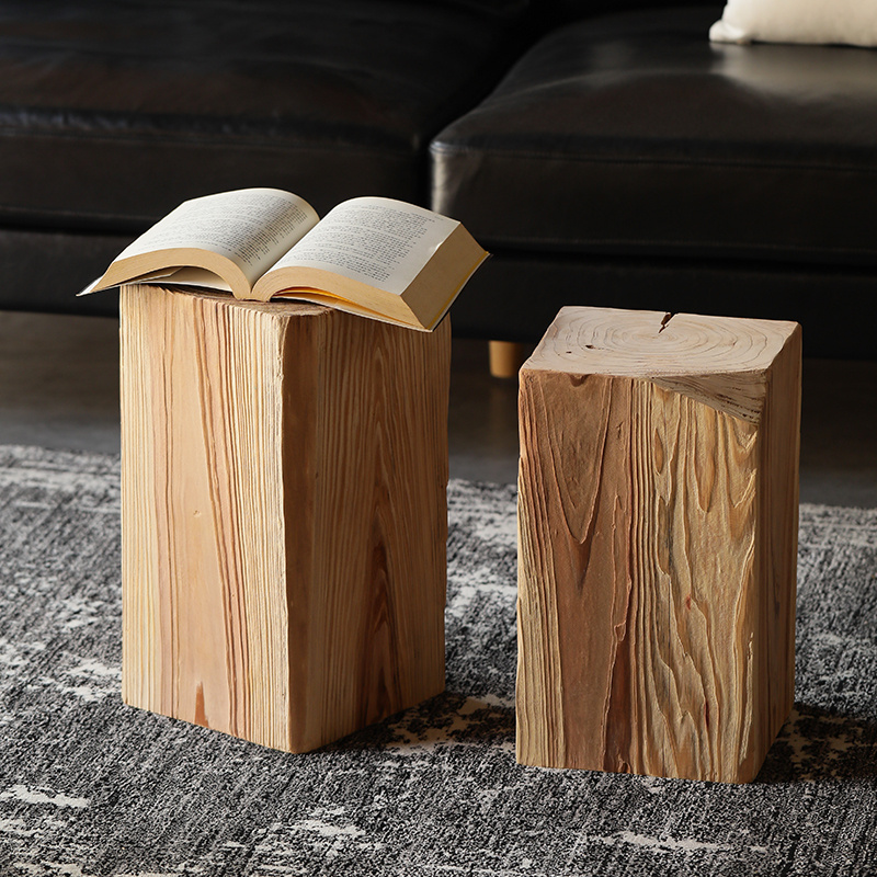 实木方木墩子木桩茶几树桩树墩正方形木头墩子家用木墩木桩凳