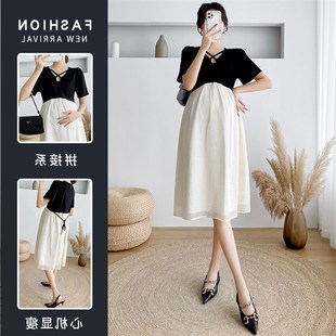 宽松遮G肚子不显怀女雪纺裙夏季 打底裙大码 裙 短袖 孕妇连衣裙夏装