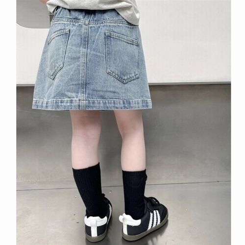 2024牛仔半身裙女p童夏季韩系新款短裤洋气高腰薄款儿童短裙