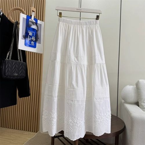 女童半身裙夏季2025新款儿童韩版时尚蕾K丝拼接蛋糕裙女孩A字裙潮