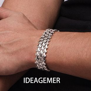 手链999纯银山文甲男女生金色轻奢锆石生日礼物原创纯银掉色