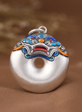 珐琅平安扣吊坠貔貅项链男女潮款