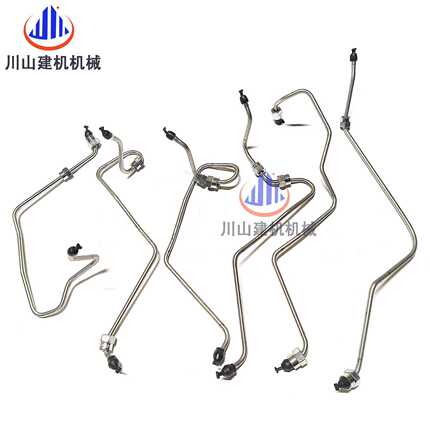 挖掘机配件适用6D140-2发动机PC750 800-6高压油管柴油泵喷油嘴管