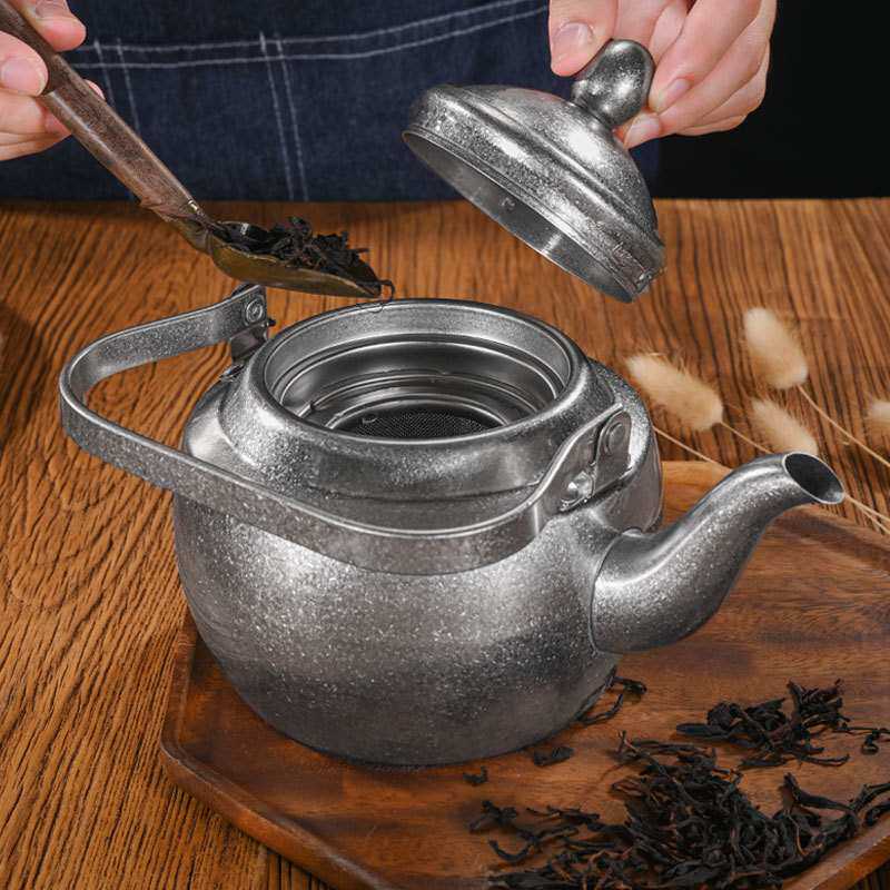 复古不锈钢茶壶带滤网餐厅用茶水壶烧水壶做旧工业风咖啡壶手冲壶