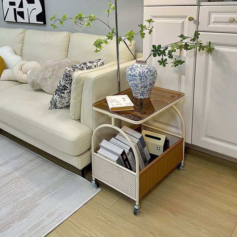 可移动小茶几客厅奶油风带轮家用角几玻璃沙发边几边柜简约小推车,鲜花速递/花卉仿真/绿植园艺,割草机/草坪机,淘宝优惠券,粉丝福利购,淘宝优惠卷
