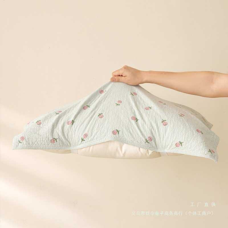 枕巾纯棉一对装轻奢感可固定纱布枕头巾2025新款夏凉防头油