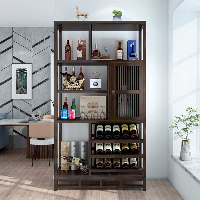 A5L红酒架置物架摆件家用展示架酒柜吧台挂壁餐厅柜储物架子实木