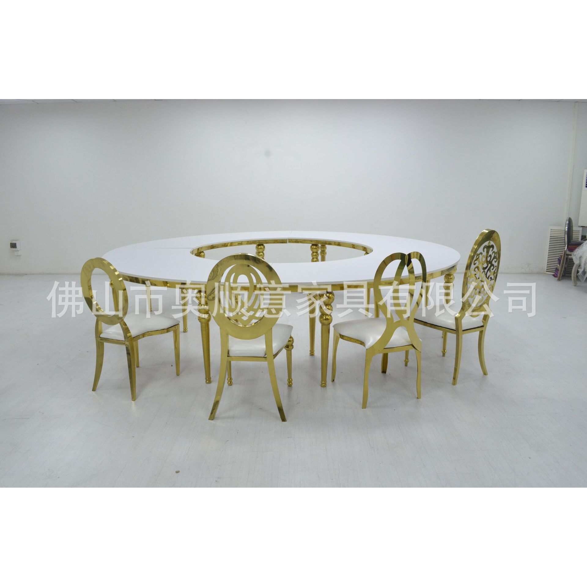 工厂直销外贸出口欧式不锈钢餐桌S型O型酒店餐桌宴会桌婚庆桌子
