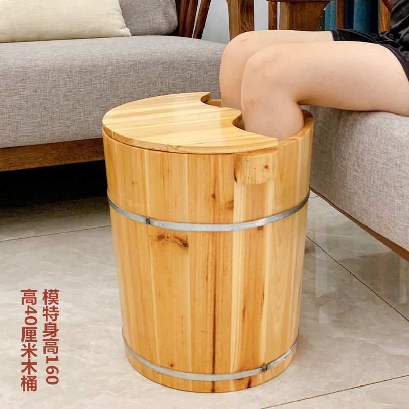 泡脚木盆泡脚桶木盆足浴桶家用洗脚盆加高木桶实木泡脚桶木桶代发